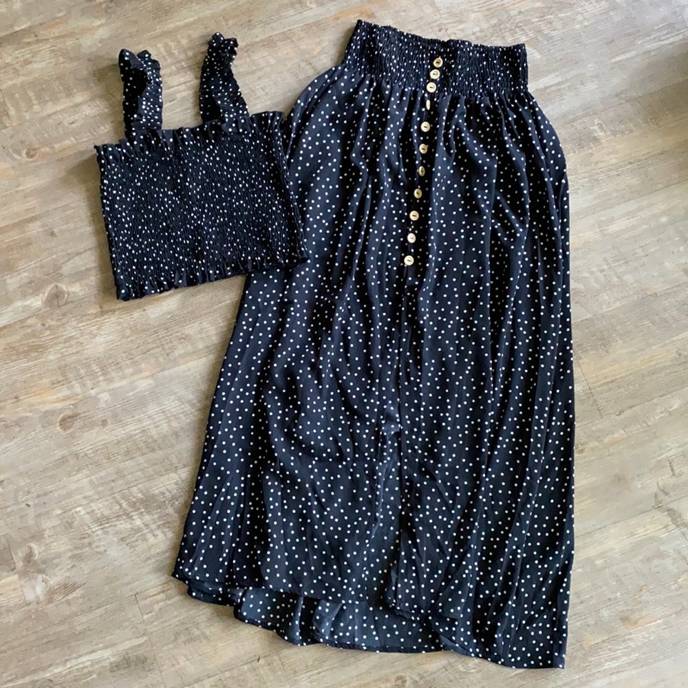 SHEIN Polka Dot Top & Skirt Set